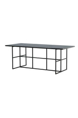 Leif rechteckiger Esstisch - schwarz/Glas - Rechteckige Esstische - ALVAHOME