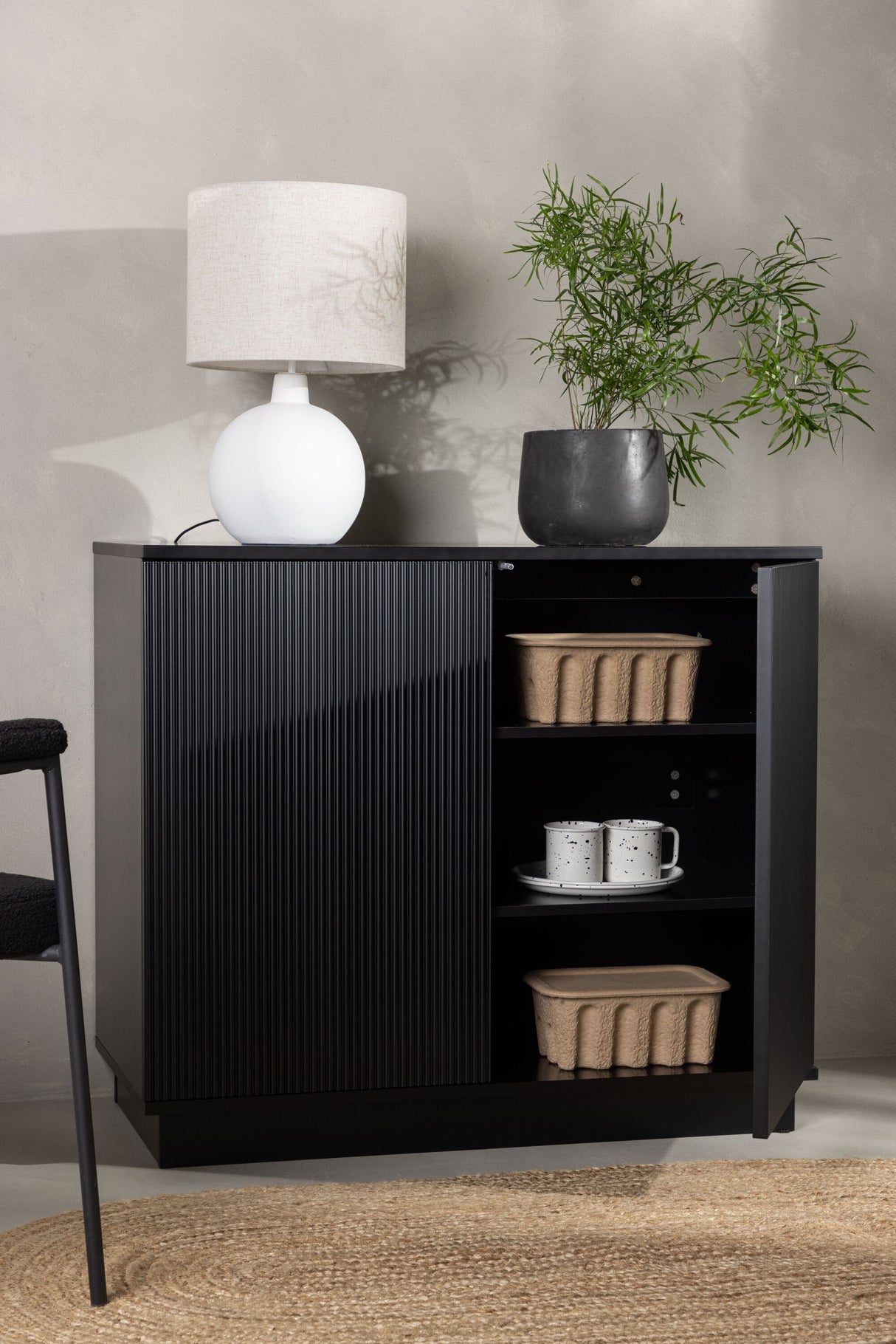 Lenox Schrank - schwarz/MDF - Schränke - ALVAHOME