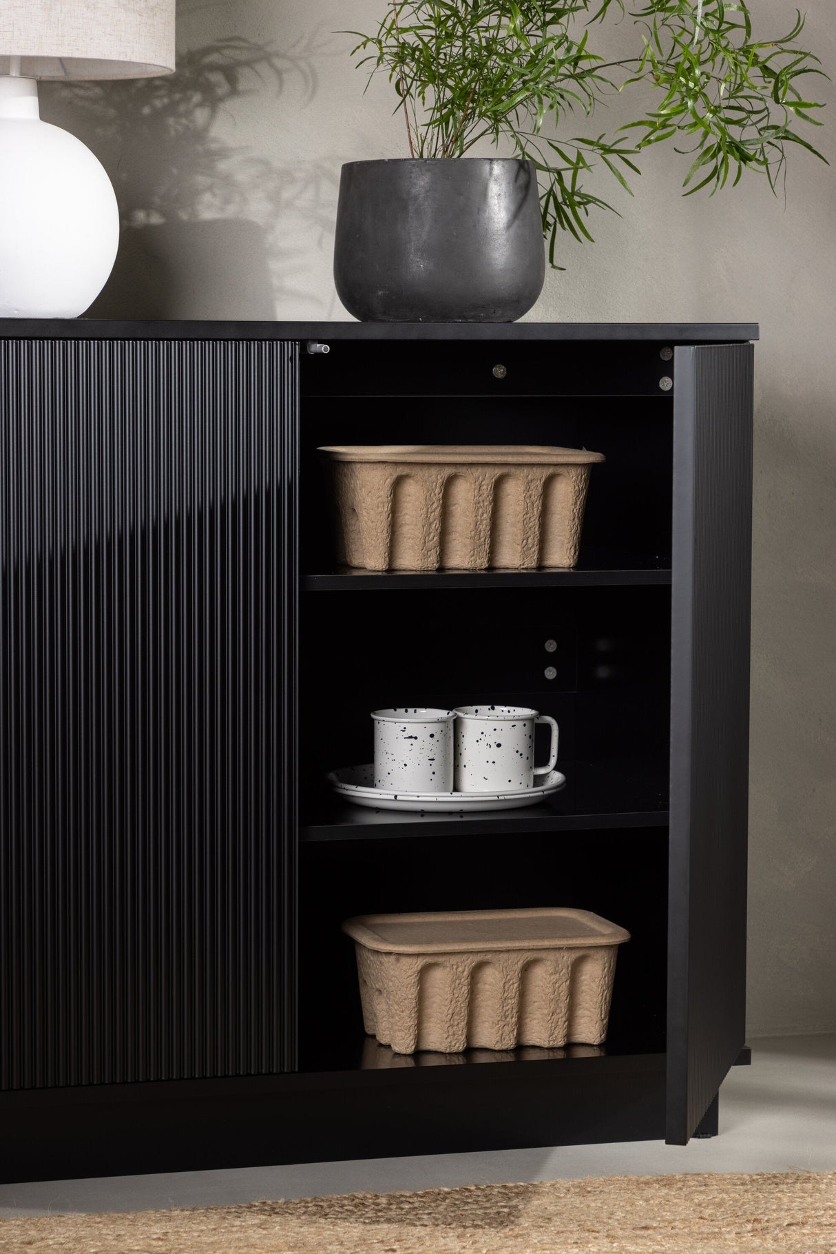 Lenox Schrank - schwarz/MDF - Schränke - ALVAHOME