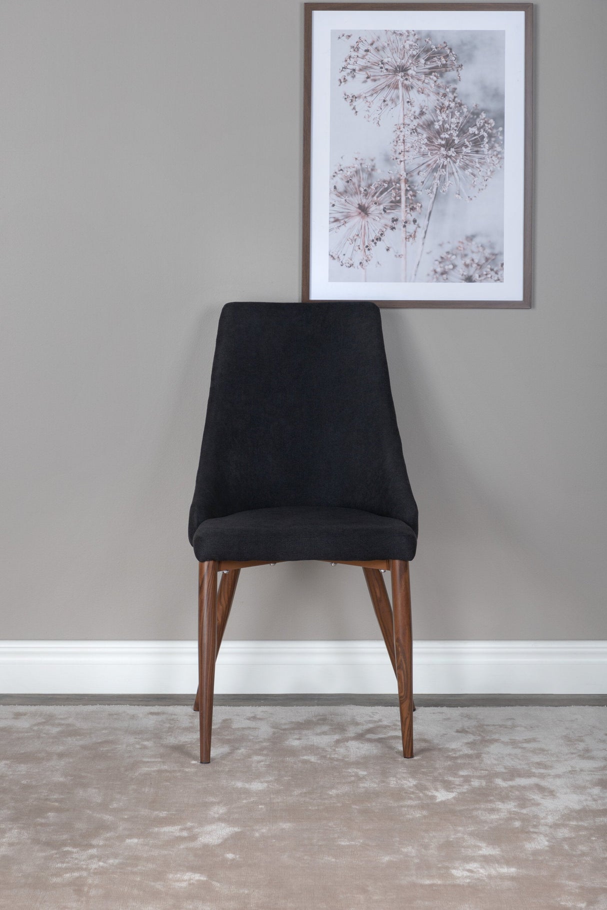 Leone Esszimmerstuhl - schwarz/Polyester - Essstühle - ALVAHOME