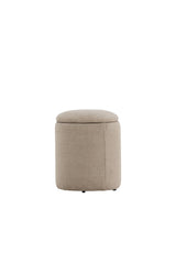 Limpen Pouf - beige/Polyester - Leinen - Ottomane / Poufs - ALVAHOME