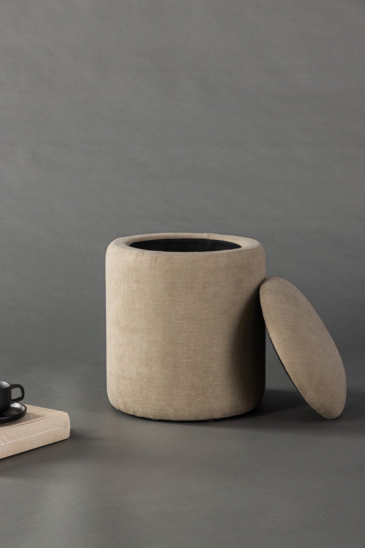 Limpen Pouf - beige/Polyester - Leinen - Ottomane / Poufs - ALVAHOME