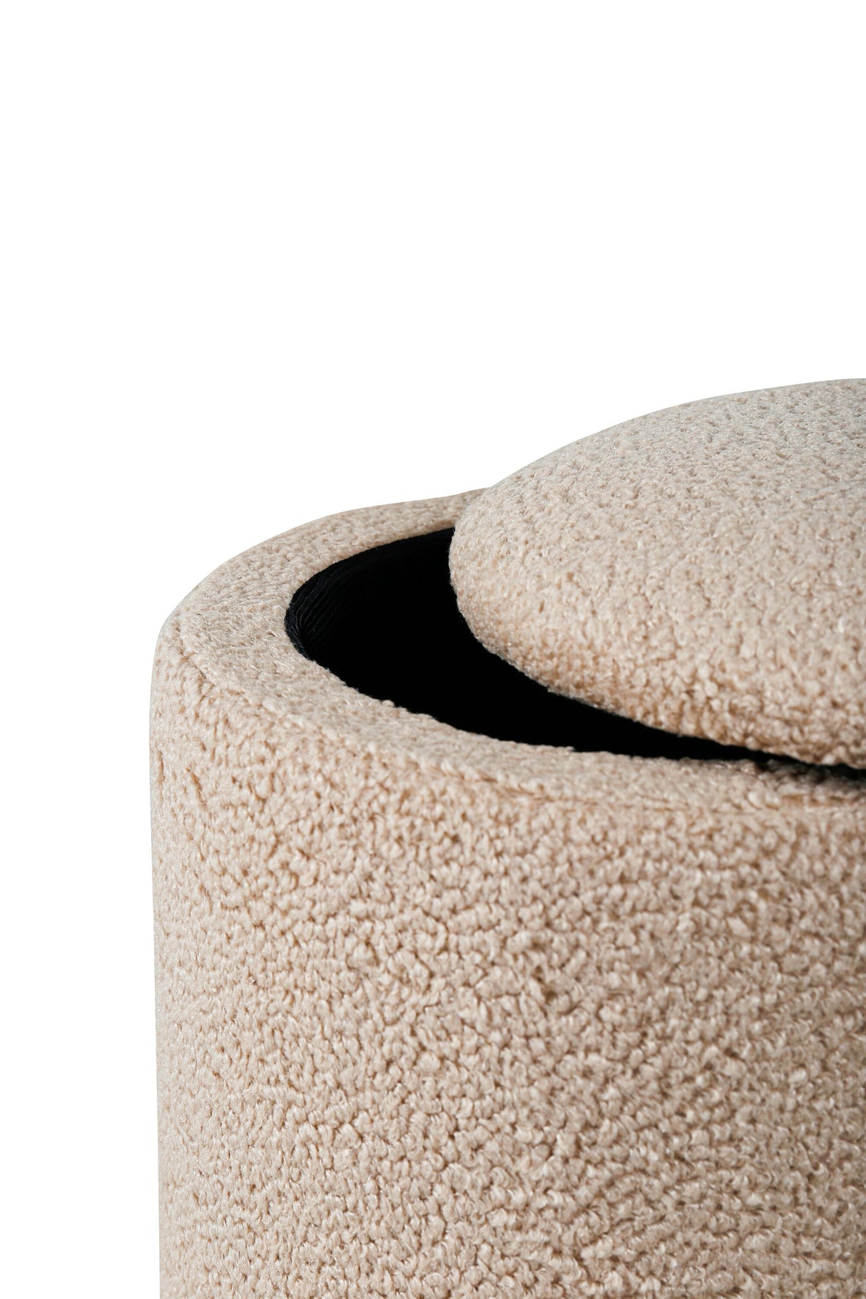 Limpen Pouf - beige/Polyester - Teddy - Ottomane / Poufs - ALVAHOME