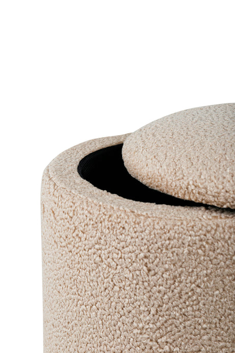 Limpen Pouf - beige/Polyester - Teddy - Ottomane / Poufs - ALVAHOME