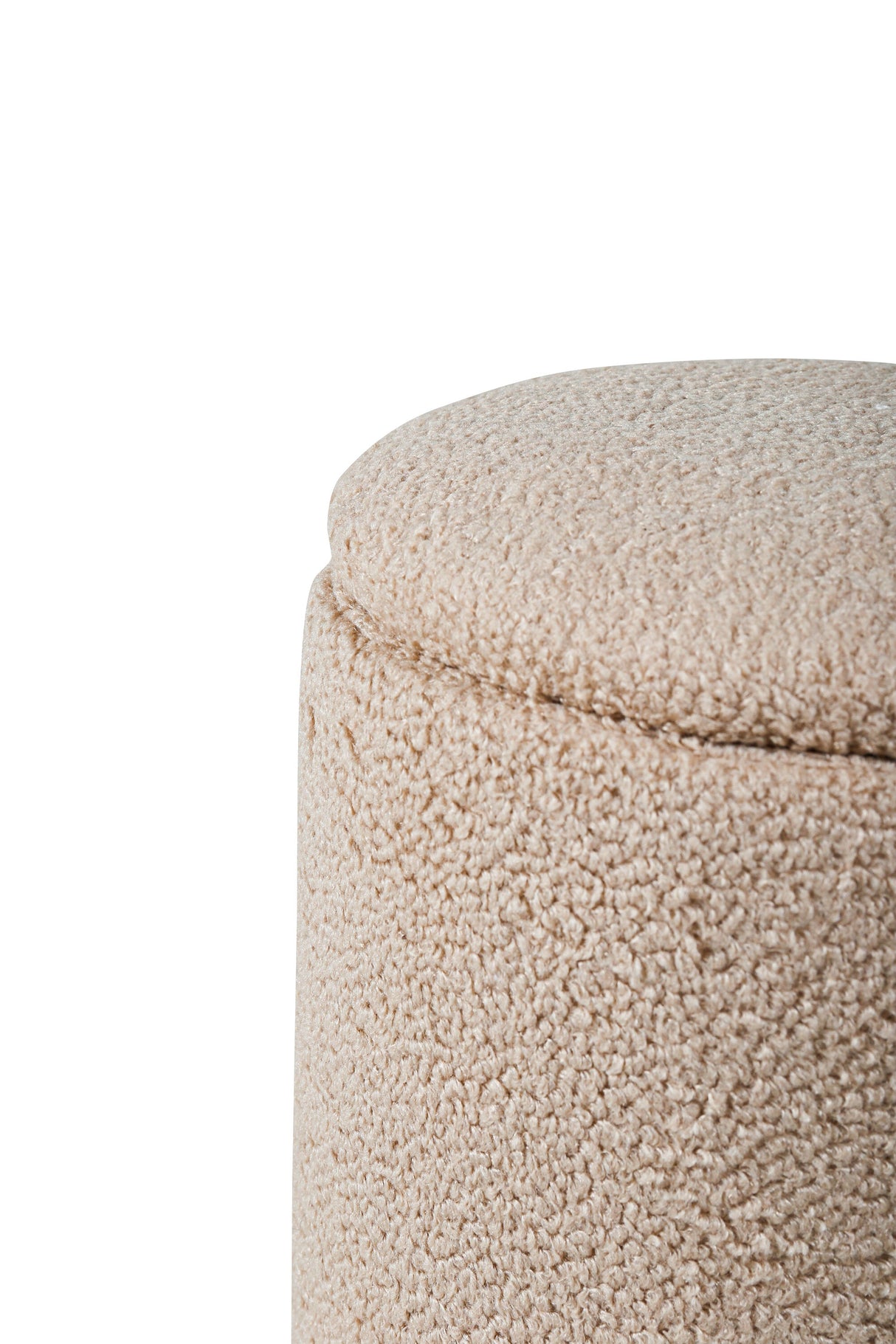 Limpen Pouf - beige/Polyester - Teddy - Ottomane / Poufs - ALVAHOME