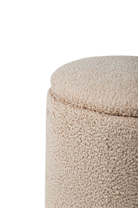 Limpen Pouf - beige/Polyester - Teddy - Ottomane / Poufs - ALVAHOME
