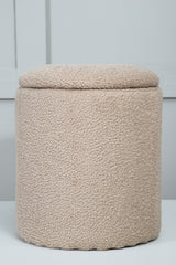 Limpen Pouf - beige/Polyester - Teddy - Ottomane / Poufs - ALVAHOME