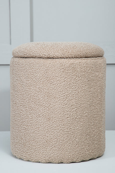 Limpen Pouf - beige/Polyester - Teddy - Ottomane / Poufs - ALVAHOME