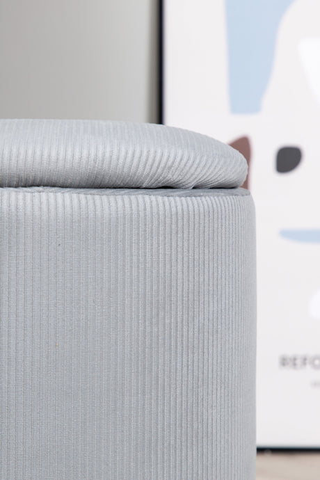 Limpen Pouf - grau/Polyester - Kord - Ottomane / Poufs - ALVAHOME
