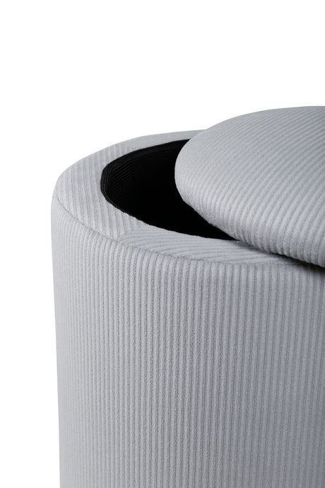 Limpen Pouf - grau/Polyester - Kord - Ottomane / Poufs - ALVAHOME