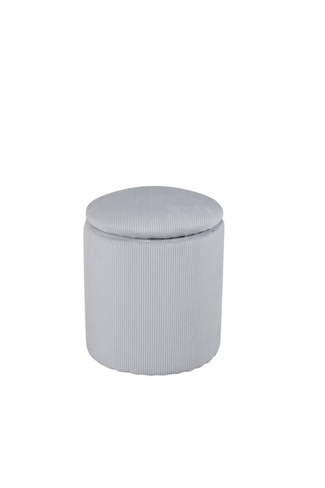 Limpen Pouf - grau/Polyester - Kord - Ottomane / Poufs - ALVAHOME