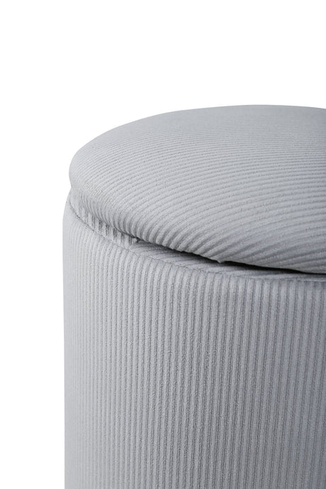Limpen Pouf - grau/Polyester - Kord - Ottomane / Poufs - ALVAHOME