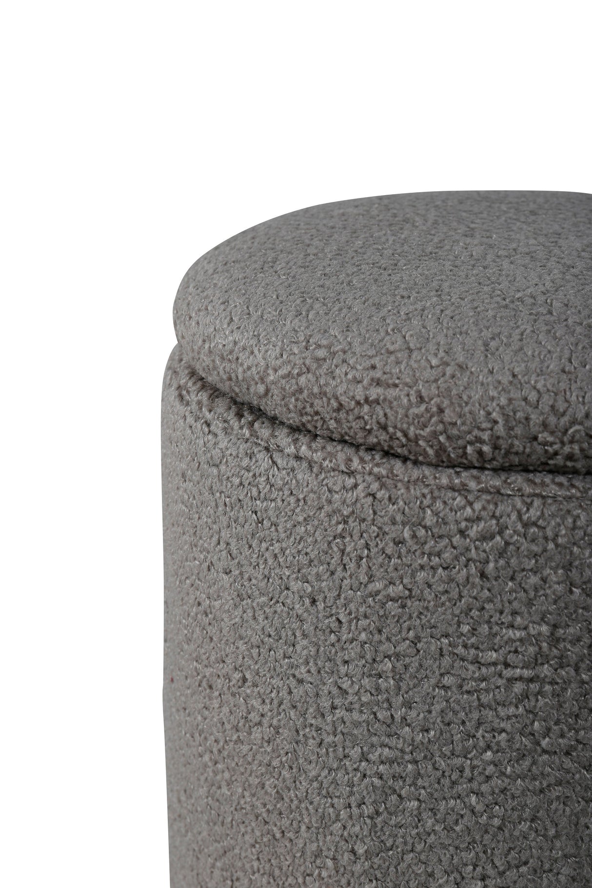 Limpen Pouf - grau/Polyester - Teddy - Ottomane / Poufs - ALVAHOME