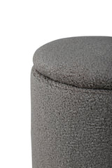 Limpen Pouf - grau/Polyester - Teddy - Ottomane / Poufs - ALVAHOME