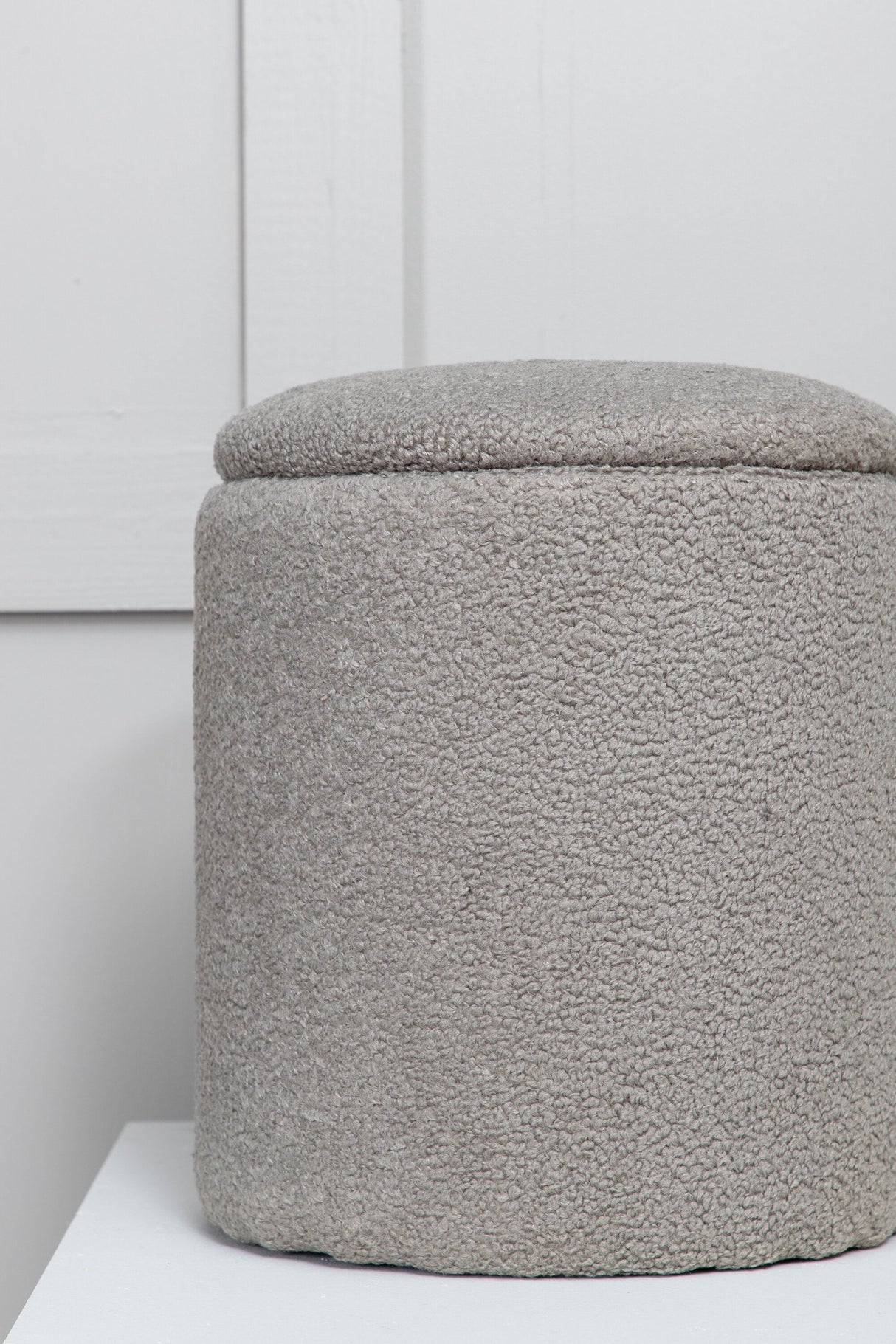 Limpen Pouf - grau/Polyester - Teddy - Ottomane / Poufs - ALVAHOME