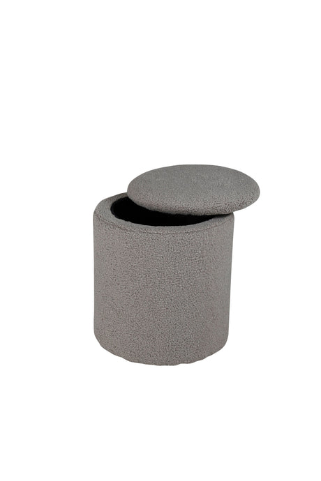 Limpen Pouf - grau/Polyester - Teddy - Ottomane / Poufs - ALVAHOME