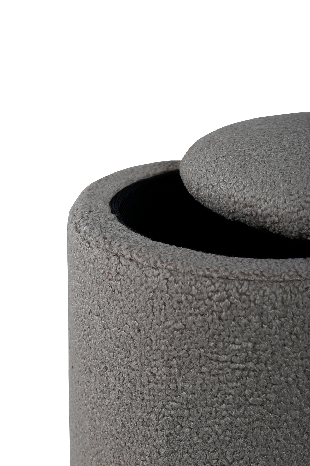 Limpen Pouf - grau/Polyester - Teddy - Ottomane / Poufs - ALVAHOME