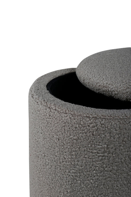 Limpen Pouf - grau/Polyester - Teddy - Ottomane / Poufs - ALVAHOME