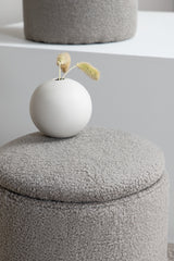 Limpen Pouf - grau/Polyester - Teddy - Ottomane / Poufs - ALVAHOME