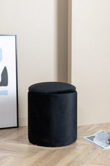 Limpen Pouf - schwarz/Polyester - Samt - Ottomane / Poufs - ALVAHOME