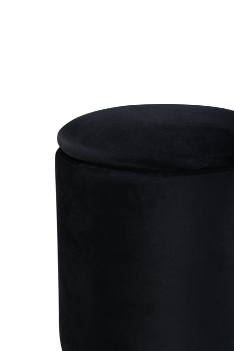 Limpen Pouf - schwarz/Polyester - Samt - Ottomane / Poufs - ALVAHOME