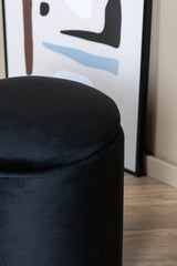 Limpen Pouf - schwarz/Polyester - Samt - Ottomane / Poufs - ALVAHOME
