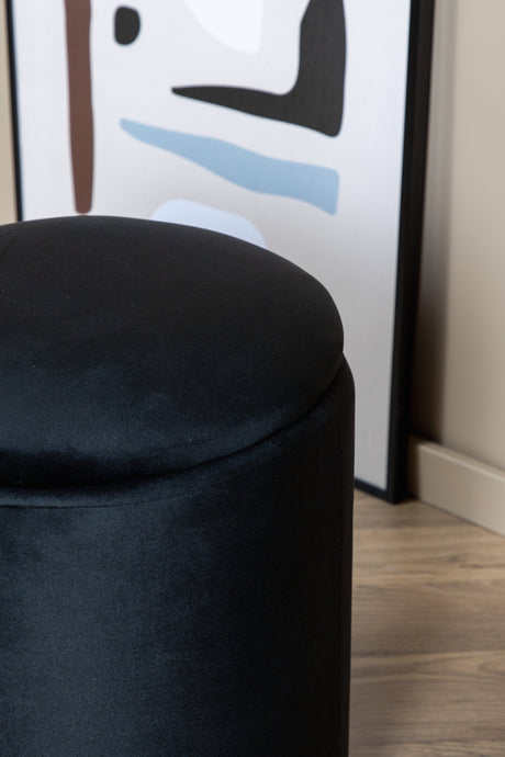 Limpen Pouf - schwarz/Polyester - Samt - Ottomane / Poufs - ALVAHOME