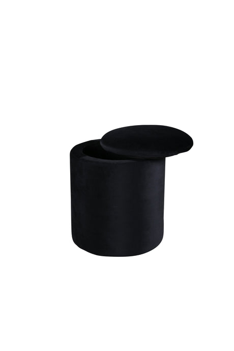 Limpen Pouf - schwarz/Polyester - Samt - Ottomane / Poufs - ALVAHOME