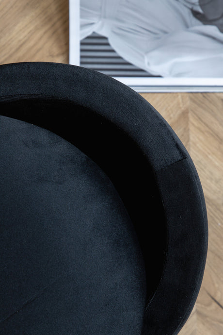 Limpen Pouf - schwarz/Polyester - Samt - Ottomane / Poufs - ALVAHOME