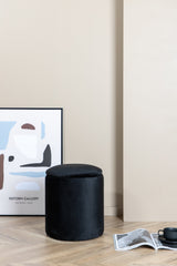 Limpen Pouf - schwarz/Polyester - Samt - Ottomane / Poufs - ALVAHOME
