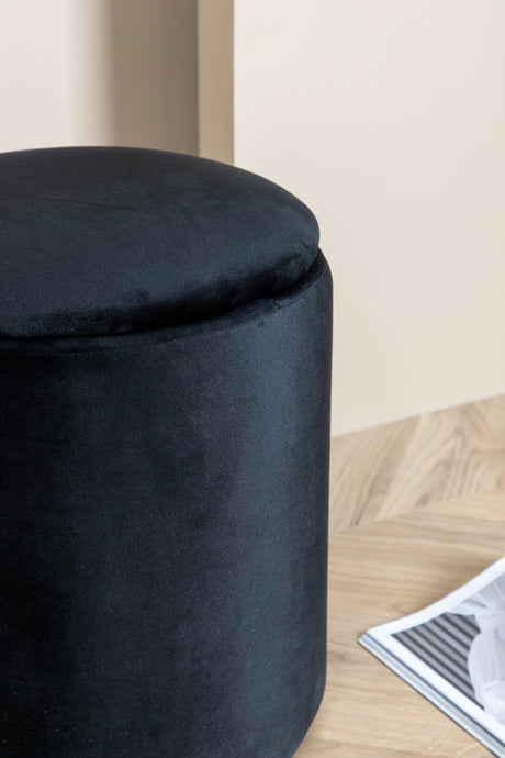 Limpen Pouf - schwarz/Polyester - Samt - Ottomane / Poufs - ALVAHOME