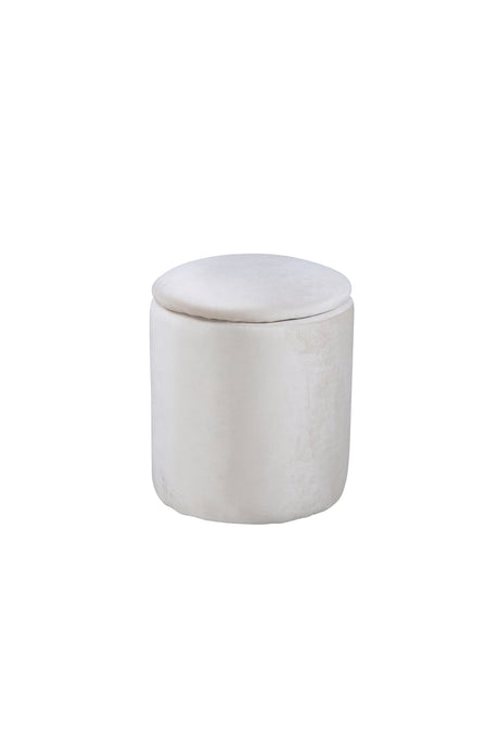 Limpen Pouf - weiß/Polyester - Samt - Ottomane / Poufs - ALVAHOME