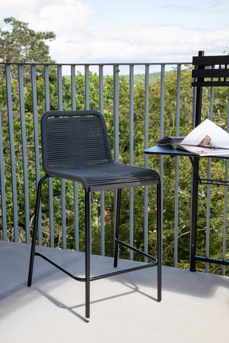 Lindos Outdoor - Barhocker - dunkelgrau/Rope - Outdoor - Barhocker - ALVAHOME