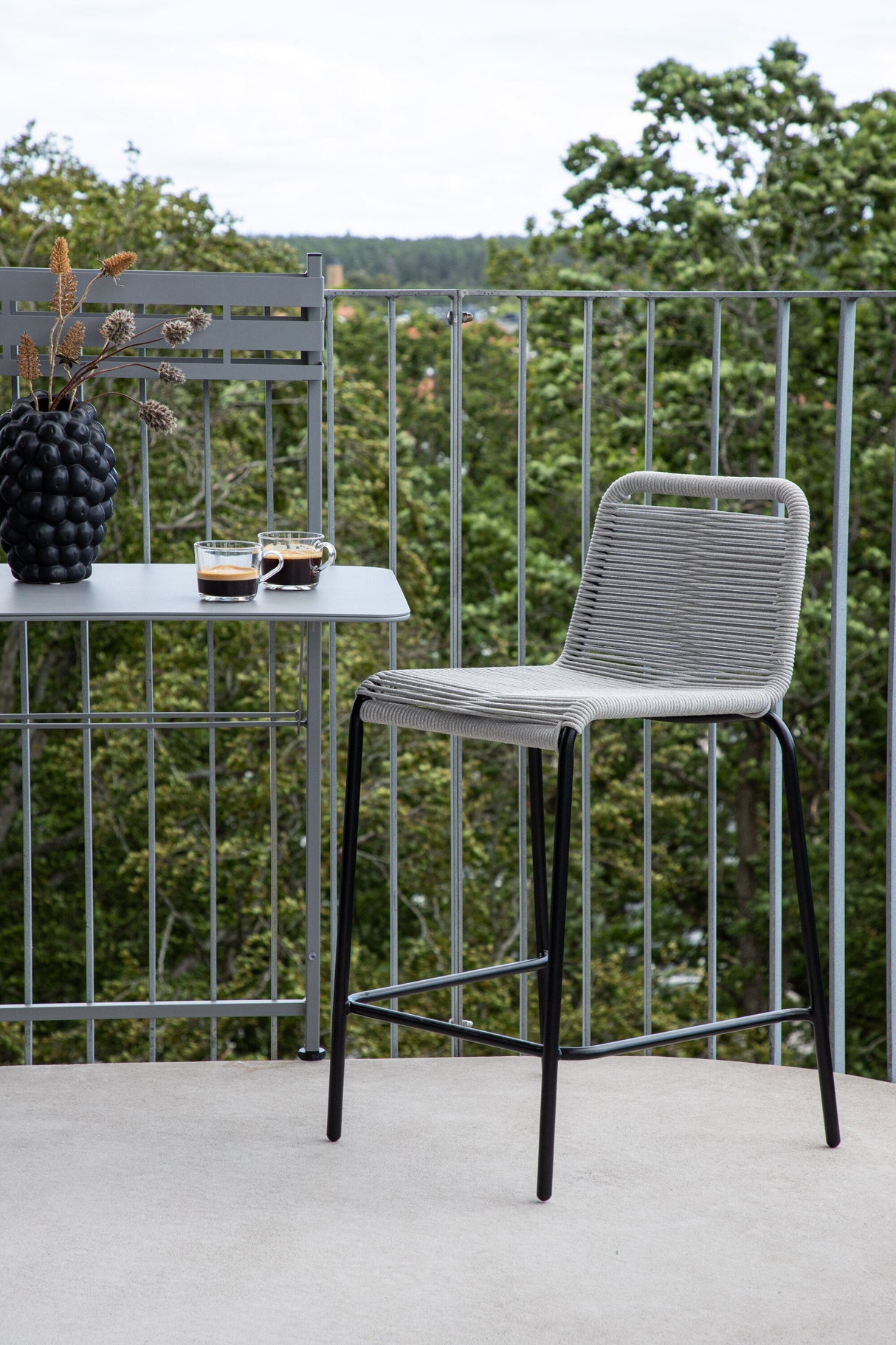 Lindos Outdoor - Barhocker - hellgrau/Rope - Outdoor - Barhocker - ALVAHOME