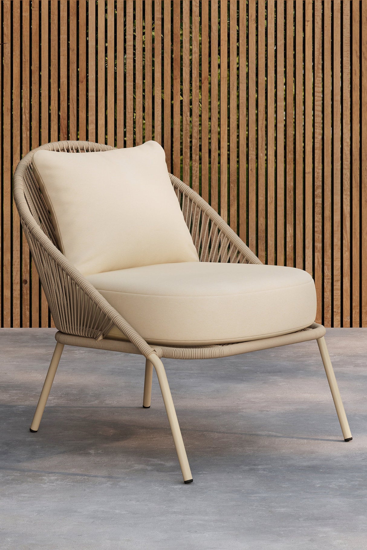 Lindos Outdoor Lounge - Stuhl - beige/Stahl - Accent Chair - ALVAHOME