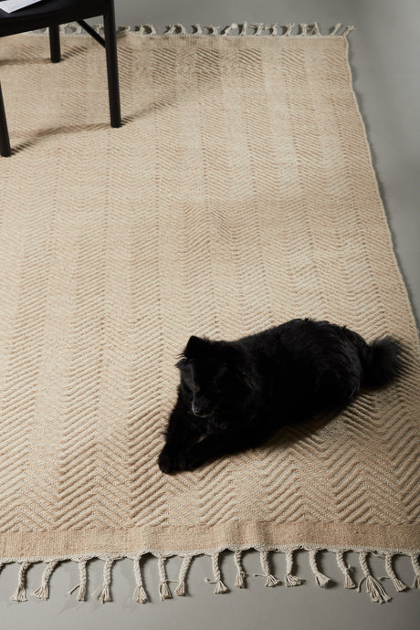 Loke Wohnzimmerteppich - beige/Wolle - Wohnzimmerteppiche - ALVAHOME