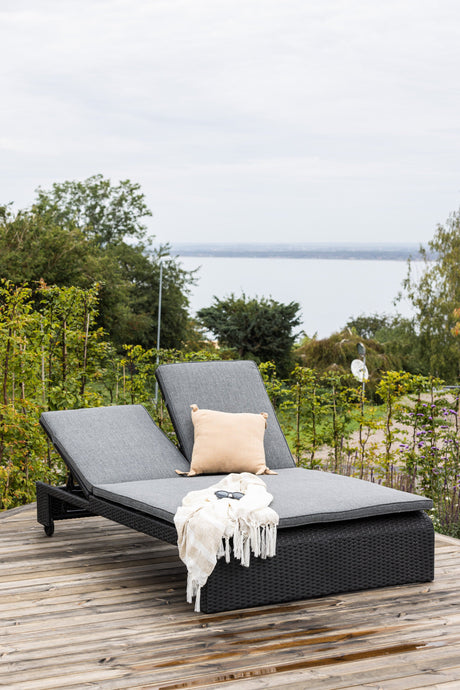 London Outdoor Sun - Lounge - schwarz/Weidengeflecht - Outdoor Sun - Lounges - ALVAHOME