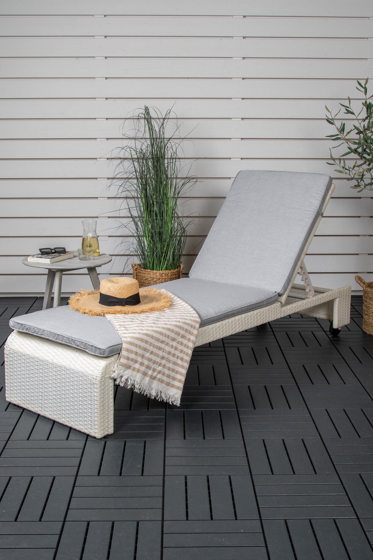 London Outdoor Sun - Lounge - weiß/Weidengeflecht - Outdoor Sun - Lounges - ALVAHOME