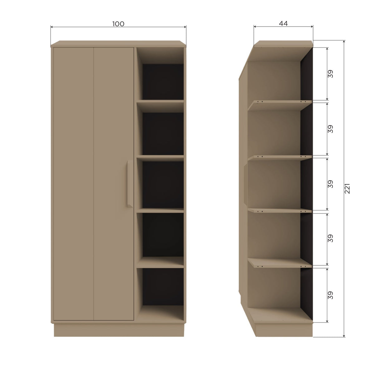 Lowen Schrank - schlamm/Kiefer [fsc] - Schränke - ALVAHOME
