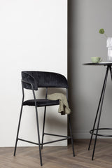 Lui Barhocker - schwarz/Polyester - Samt - Barhocker - ALVAHOME