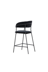 Lui Barhocker - schwarz/Polyester - Samt - Barhocker - ALVAHOME