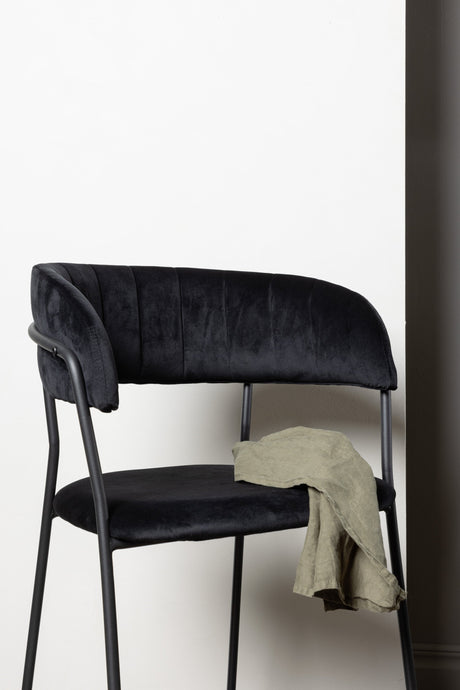 Lui Barhocker - schwarz/Polyester - Samt - Barhocker - ALVAHOME