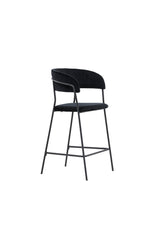 Lui Barhocker - schwarz/Polyester - Samt - Barhocker - ALVAHOME