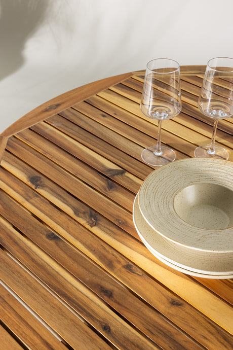 Lumpur Outdoor - Esstisch rund - natur/Akazie - Outdoor - Esstische (rund) - ALVAHOME
