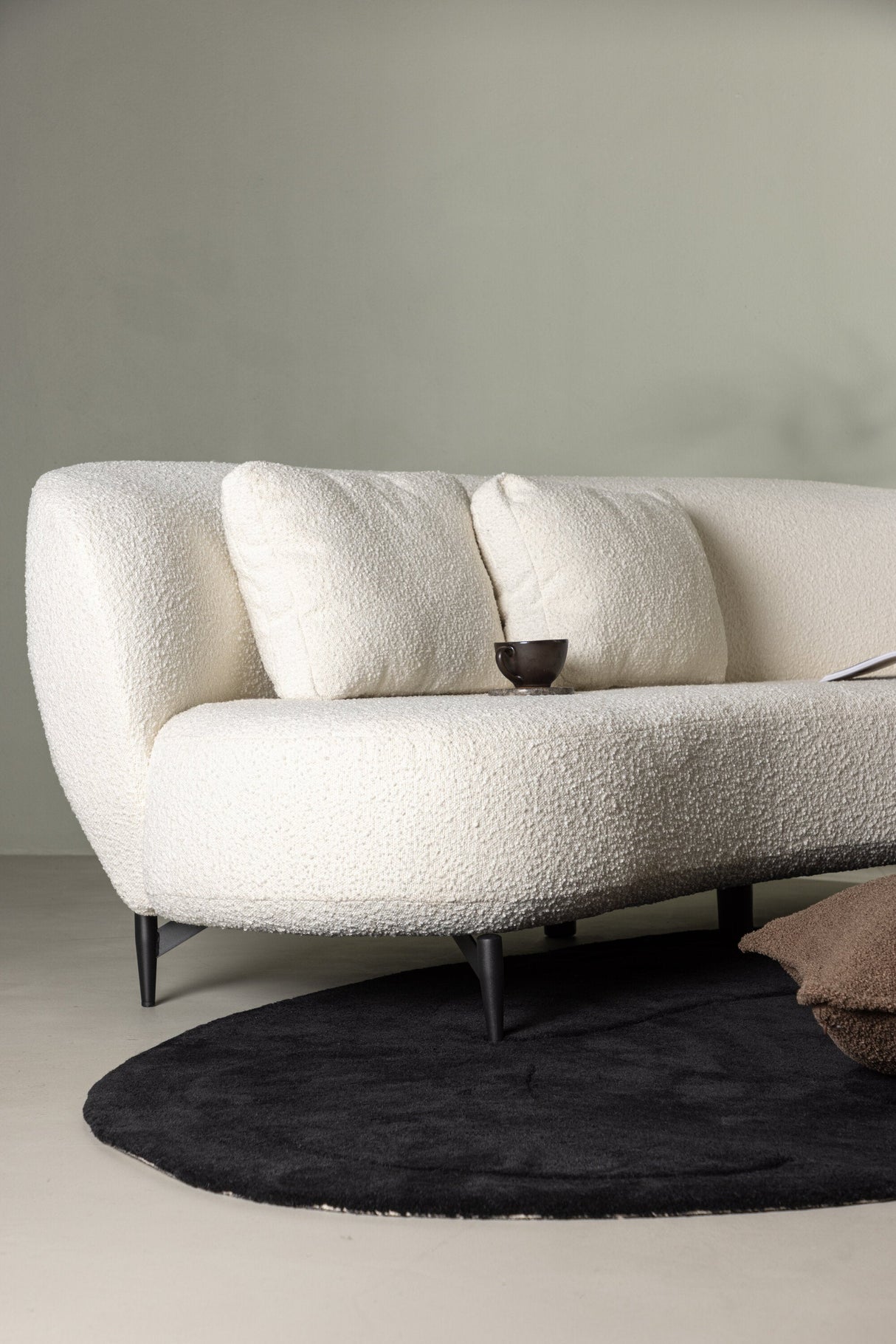 Luna 3 - Sitzer Sofa - weiß/Bouclé - 3 - Sitzer Sofas - ALVAHOME