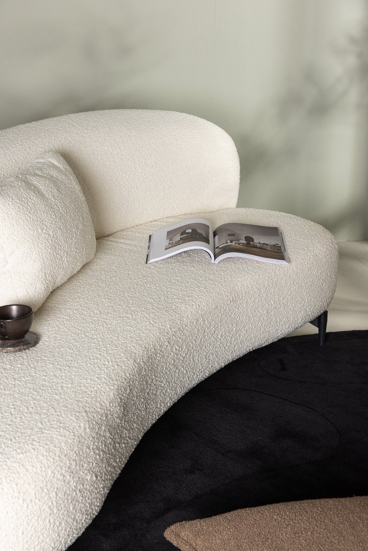 Luna 3 - Sitzer Sofa - weiß/Bouclé - 3 - Sitzer Sofas - ALVAHOME
