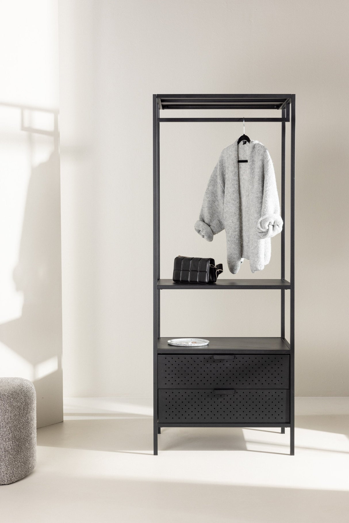 Malibu Kleiderständer - schwarz/Stahl - Kleiderständer - ALVAHOME