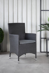 Malin Outdoor - Essstuhl - schwarz/Weidengeflecht - Outdoor - Essstühle - ALVAHOME