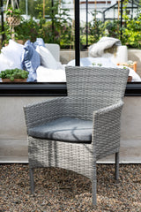 Malina Outdoor - Essstuhl - grau/Weidengeflecht - Outdoor - Essstühle - ALVAHOME