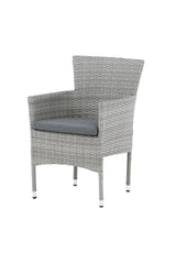 Malina Outdoor - Essstuhl - grau/Weidengeflecht - Outdoor - Essstühle - ALVAHOME
